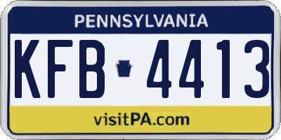 PA license plate KFB4413
