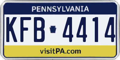 PA license plate KFB4414