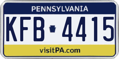 PA license plate KFB4415