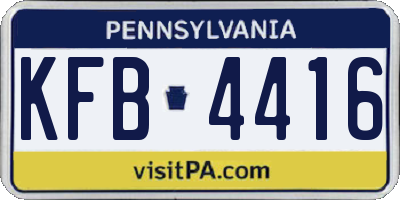 PA license plate KFB4416
