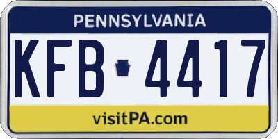PA license plate KFB4417