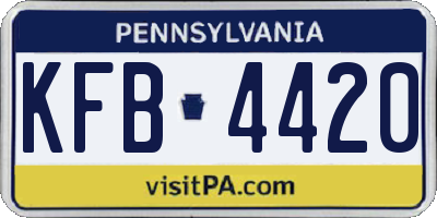 PA license plate KFB4420