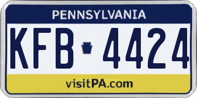 PA license plate KFB4424