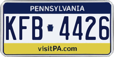 PA license plate KFB4426