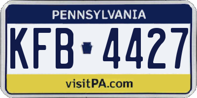 PA license plate KFB4427