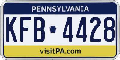 PA license plate KFB4428