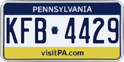PA license plate KFB4429