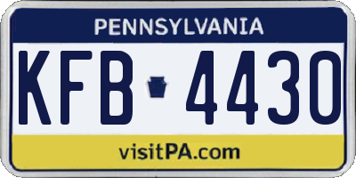 PA license plate KFB4430