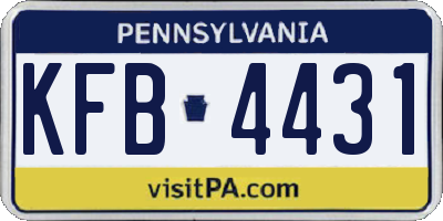 PA license plate KFB4431