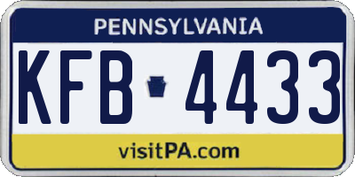 PA license plate KFB4433