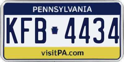 PA license plate KFB4434