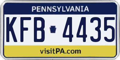 PA license plate KFB4435