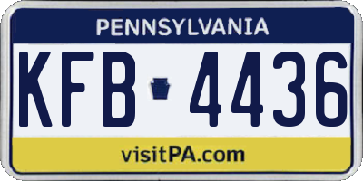 PA license plate KFB4436