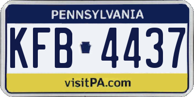PA license plate KFB4437
