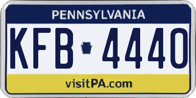 PA license plate KFB4440