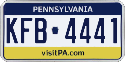 PA license plate KFB4441