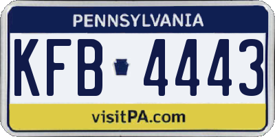 PA license plate KFB4443