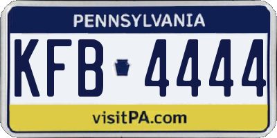 PA license plate KFB4444