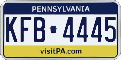 PA license plate KFB4445