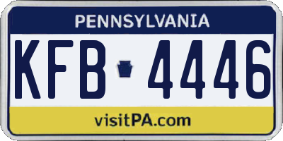 PA license plate KFB4446