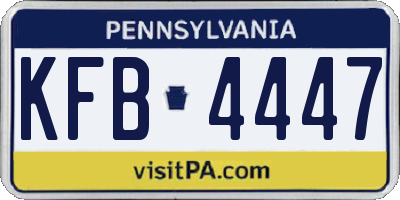 PA license plate KFB4447