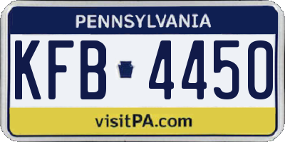 PA license plate KFB4450