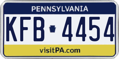 PA license plate KFB4454
