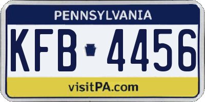 PA license plate KFB4456