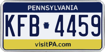 PA license plate KFB4459