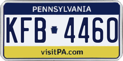 PA license plate KFB4460