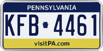 PA license plate KFB4461