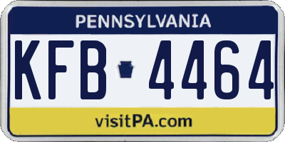 PA license plate KFB4464