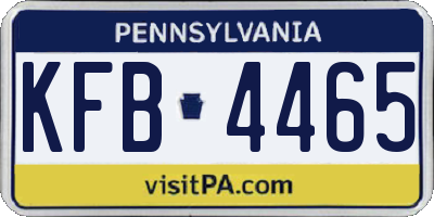 PA license plate KFB4465