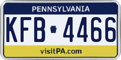 PA license plate KFB4466
