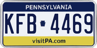 PA license plate KFB4469