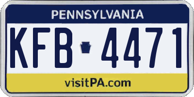 PA license plate KFB4471