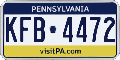 PA license plate KFB4472