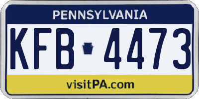 PA license plate KFB4473