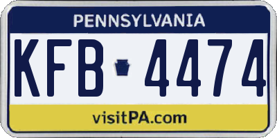 PA license plate KFB4474