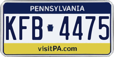 PA license plate KFB4475