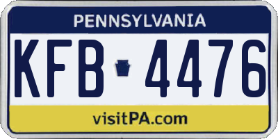 PA license plate KFB4476