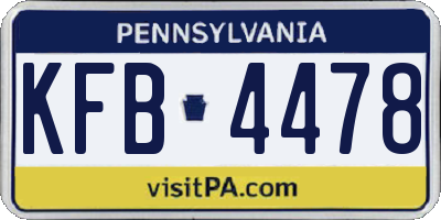 PA license plate KFB4478