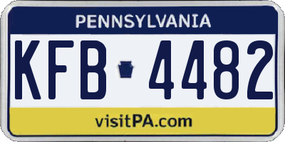 PA license plate KFB4482
