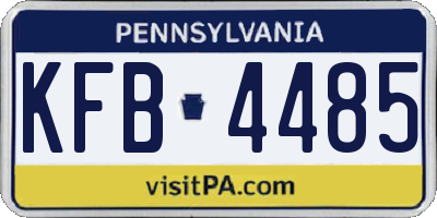 PA license plate KFB4485