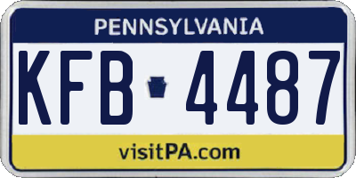PA license plate KFB4487