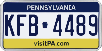 PA license plate KFB4489