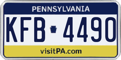 PA license plate KFB4490