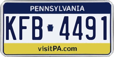 PA license plate KFB4491