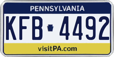 PA license plate KFB4492