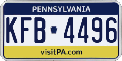 PA license plate KFB4496